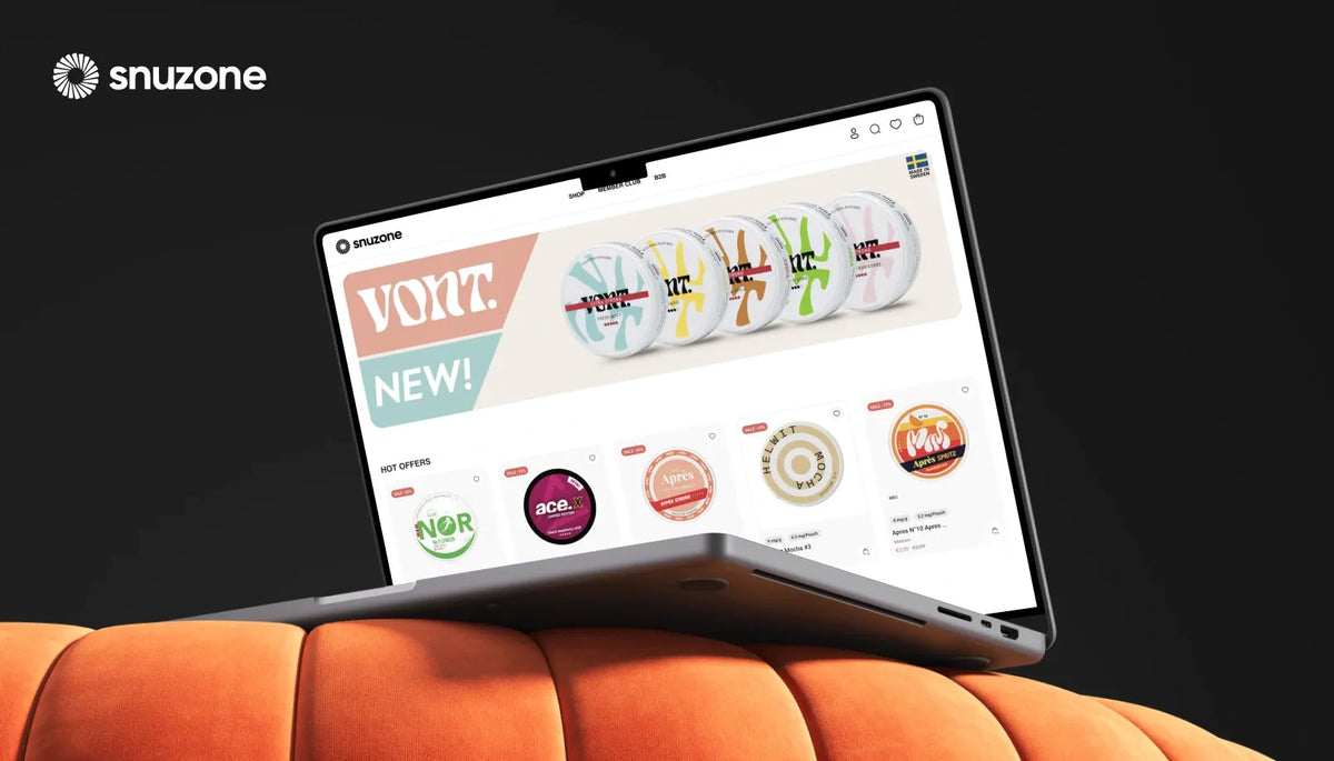 Snuzone Shopify store shown on a laptop